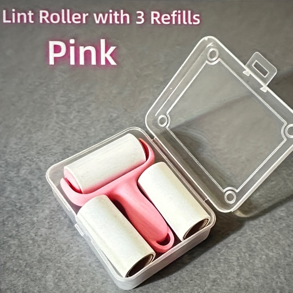 ❣️5|$25❣️LAST 1 Pink Lint Roller with 3 Refills. Travel size